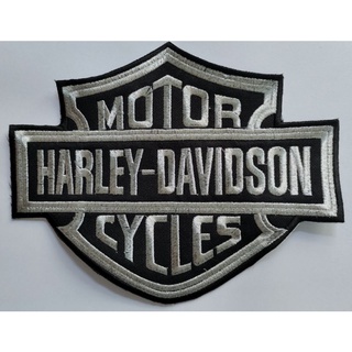 อาร์มHarley davidson ขนาด 16*20cm.แบบเย็บปักดิ้นเงิน