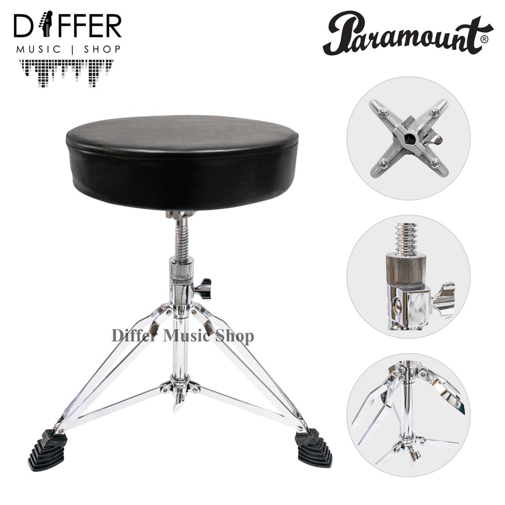 เก้าอี้กลอง Paramount รุ่น T1A ปรับระดับด้วยแกนเกลียว เบาะนั่งกว้าง 32 ซม