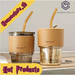 แก้วกาแฟแบบมินิมอล[ 99SITEWIDE150 ลด10% ไม่มีขั่นต่ำ ] แก้กาแฟร้อนแก้น้ำ(แบบพกพา ความจุ420ml.)