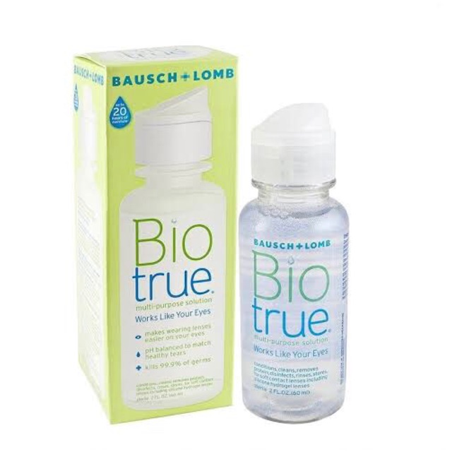 Biotrue น้ำยาล้างคอนแทคเลนส์ ขวดเล็ก 60 ML Bausch&Lomb