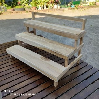 ชั้นวางของ​ขั้นบันใด วางต้นไม้แบบ​3​ชั้น ยาว50cm. (พร้อมใช้งาน)​