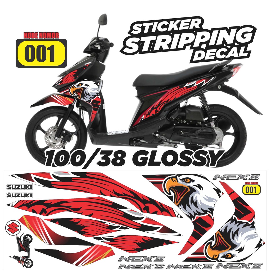 สติ๊กเกอร์รูปลอก Suzuki Nex 2 II Striping ARS01 Eagle GLOSSY Variation All Ready Safe Packing