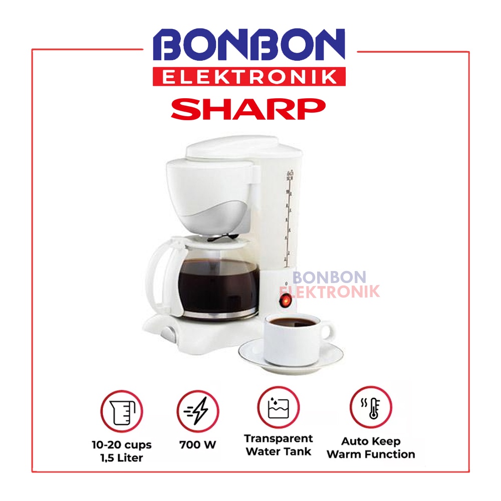 Sharp HM-80L(W) เครื่องชงกาแฟ 1.5 ลิตร / HM-80L-W เครื่องชงกาแฟ