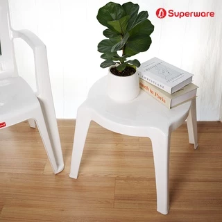 Srithai Superware โต๊ะสนาม ที่วางของ ด้านข้าง พลาสติก ทรงเหลี่ยมมน รุ่น T-13 สีขาว
