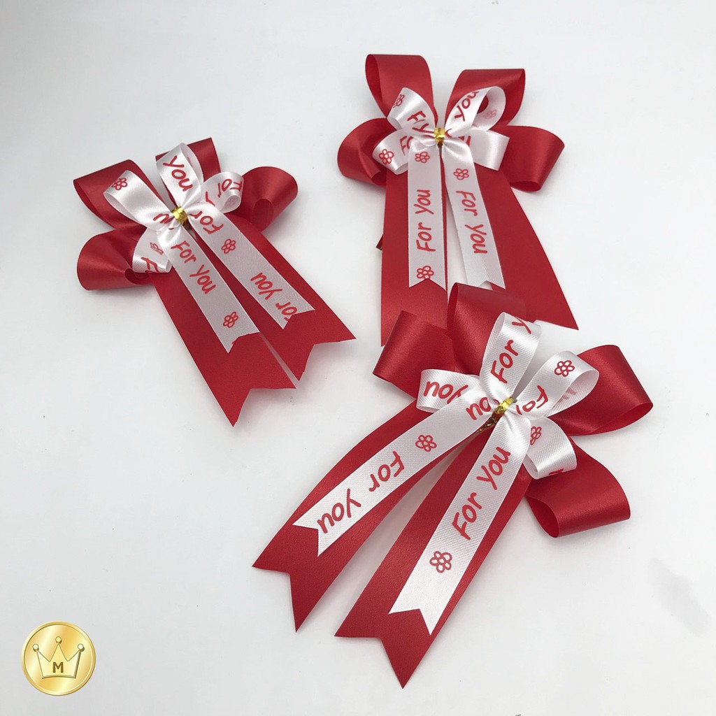 [no.2401217](20ชิ้น) โบว์ผ้า ลาย For You เพื่อคุณคนพิเศษ