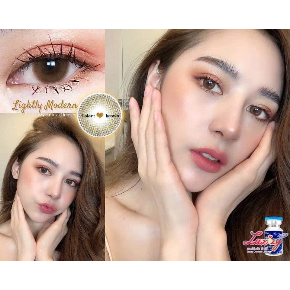 คอนแทคเลนส์🌈Lightly Modern🌈 Brown / Gray (Luxzylens) ขนาดมินิ💖ขายดี🍭 - รูปที่ 4