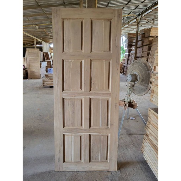 ประตูบ้านทำจากไม้สักแท้100%ขนาด80×200ไม้แผ่นหนา3cm
