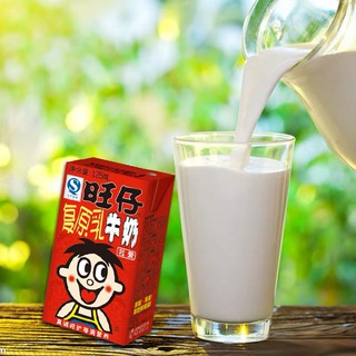 ราคา[พร้อมส่ง] นมหวังหวัง นมหวังจือ ในรูปแบบกล่อง นมกระป๋องแดงสุดฮิตจากจีน 旺仔牛奶125ml