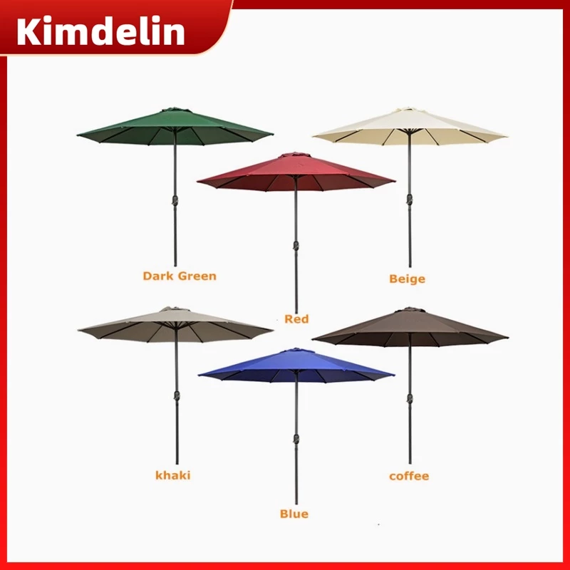KIMDELIN 2.7M ร่มลาน ร่มกลางแจ้ง ร่มโต๊ะตลาดลานสําหรับสวน สนามหญ้า ดาดฟ้า สนามหลังบ้านและสระว่ายน้ํา