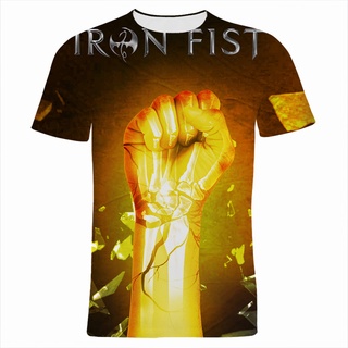 เสื้อยืดแขนสั้นลําลอง พิมพ์ลายการ์ตูนอนิเมะ Iron Fist 3 มิติ แฟชั่นสําหรับผู้ชาย และผู้หญิง