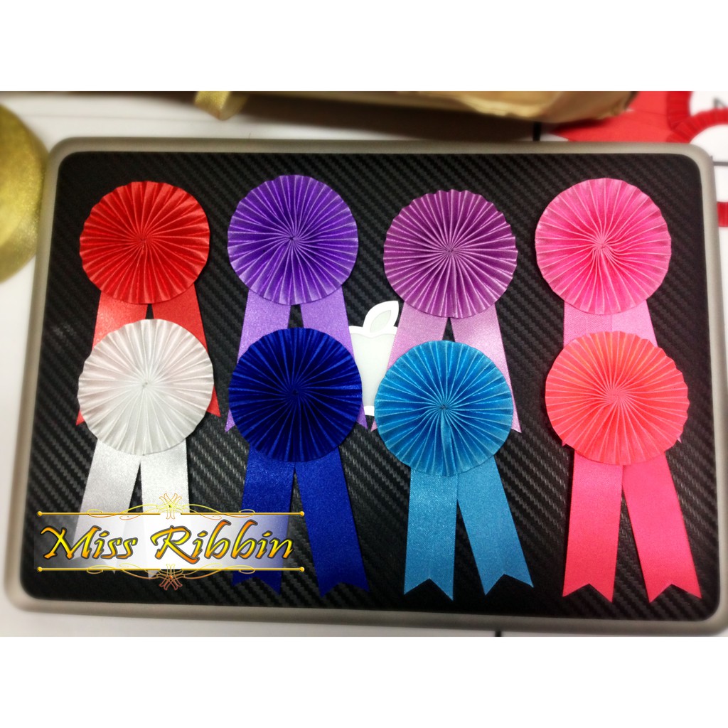Missribbinโบว์พลีท โบว์ติดหน้าอก แบบสากลนิยม โบว์รับเสด็จ งานอีเวนท์ แขกผู้ร่วมงาน (มีสต็อกพร้อมส่งเยอะมาก)