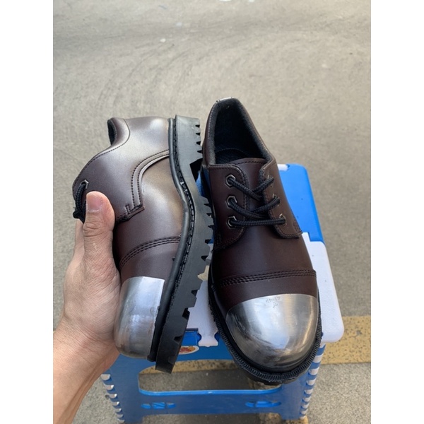 รองเท้าหนังหัวเหล็กสีน้ำตาล เหล็กนอก (size36-47) หนังสีน้ำตาล นอกตาล