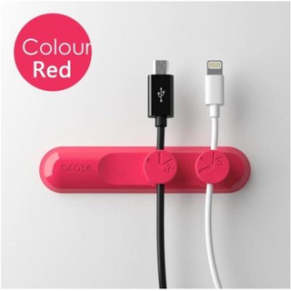 Bcase By Mastersat คลิปเก็บสายมือถือ Tup 3 Magnetic Button Multipurpose Desktop Cable Clip (Red)