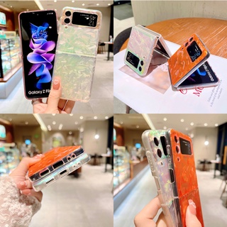 เคสโทรศัพท์มือถือ ป้องกันกระแทก แต่งไล่โทนสี สําหรับ Samsung Galaxy Z Flip 3 Flip4