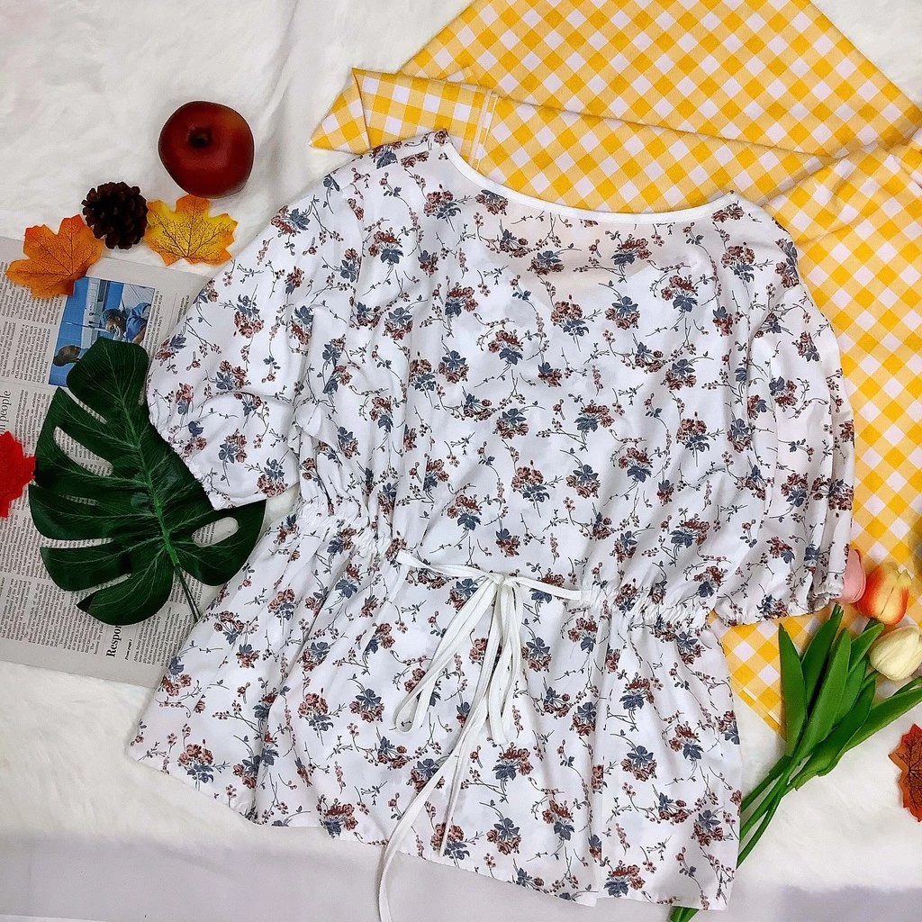 เสื้อเชิ้ตผญ เเฟชั่นเกาหลี เเขนสั้นผญ เเฟชั่นผญ เสื้อลายดอก227# thumbnail 5