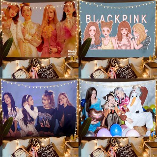 รวมกลุ่มสาว ๆ BLACKPINK ดาวอุปกรณ์ต่อพ่วงพื้นหลังผ้าห้องนอนแต่งตัวตกแต่งผ้าแขวนผ้าปูผนัง