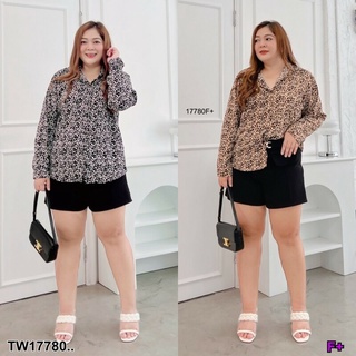 MM17780 เสื้อ #Bigsize เสื้อเชิ้ตแขนยาวพิมลาย #Bigsize shirt, long sleeve shirt, printed pattern ..