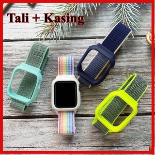 (Case + strap) Smart Nylon Watch Strap For Apple Watch Series 6 SE 5 4 3 2 1 38MM 40MM 42MM 44MM