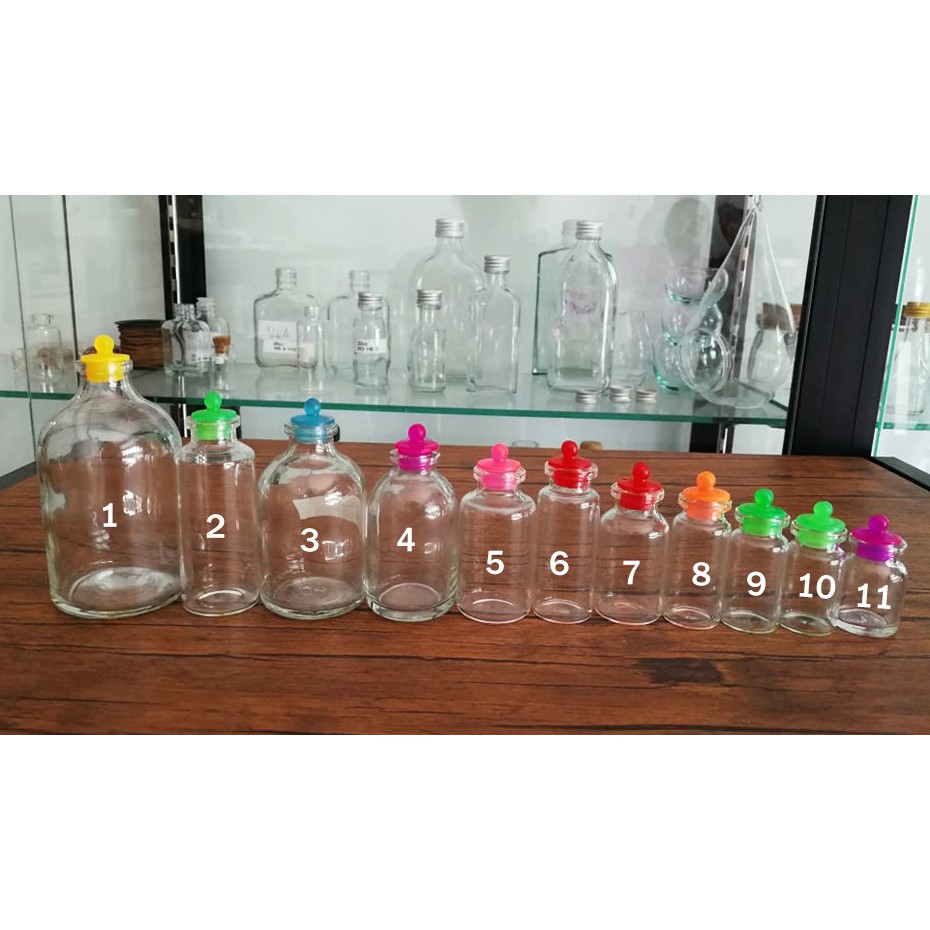 ขวดแก้วจุกยางสี 5 ml- 100 ml ใส่โค้ด ลด 50 บาท ใส่โค้ด WSEP7CL4