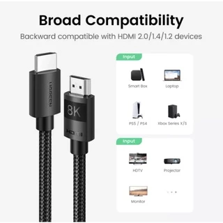 [ส่งไวจากไทย] UGREEN สาย HDMI 2.1 Cable 8K HDMI Braided Cord 4K/120Hz 8K/60Hz Dynamic HDR eARC Dolby Atmos HDCP