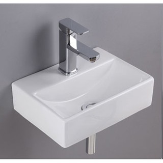 อ่างล้างหน้าเซรามิกทรงสี่เหลี่ยมแบบแขวน 30*34*12(Hanging basin DD025 )