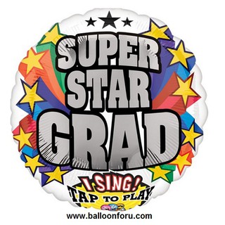 ลูกโป่งแสดงความยินดี Super star grad ลูกโป่งปัจฉิม ขนาด 36นิ้ว