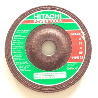 HITACHI ใบเจียรเหล็ก  4นิ้ว หนา 6มิล รุ่น A30QBF สีแดง ใบเจียร ใบขัด ฮิตาชิ