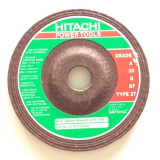 HITACHI ใบเจียรเหล็ก  4นิ้ว หนา 6มิล รุ่น A30QBF สีแดง ใบเจียร ใบขัด ฮิตาชิ