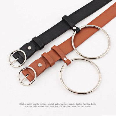 พร้อมส่ง เข็มขัดผู้หญิง แฟชั่นเกาหลี หัวกลม