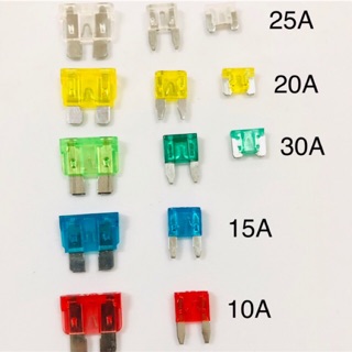 ฟิวส์ เสียบ ใหญ่ เล็ก จิ๋ว 7.5A 10A 15A 20A 25A 30A