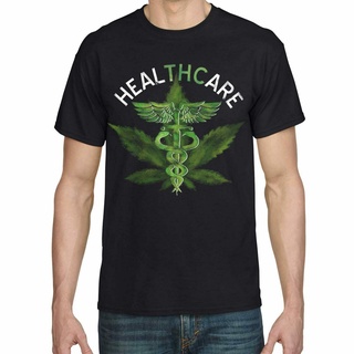 เสื้อยืดลําลอง แขนสั้น พิมพ์ลาย Cannabis S (x) Healthcare Ganja Leaf Weed Marijuana สีดํา สําหรับผู้ชาย ACacof70DDmfal19