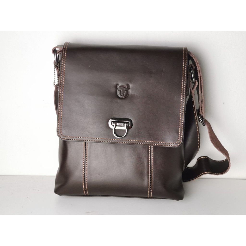 น่าสนใจ HOT Genuine Leather OIL WAX Mens College Work Sling Bag - ISHIYA UPSCALE