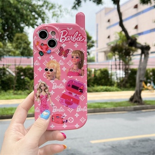 【Barbie Phone】เคสโทรศัพท์มือถือนิ่ม กันเลนส์กล้อง กันตก ลายอนิเมะ Pink Girly สําหรับ iPhone 14 Pro Max 13 Pro 12 Pro 11 Pro Max X XSMAX