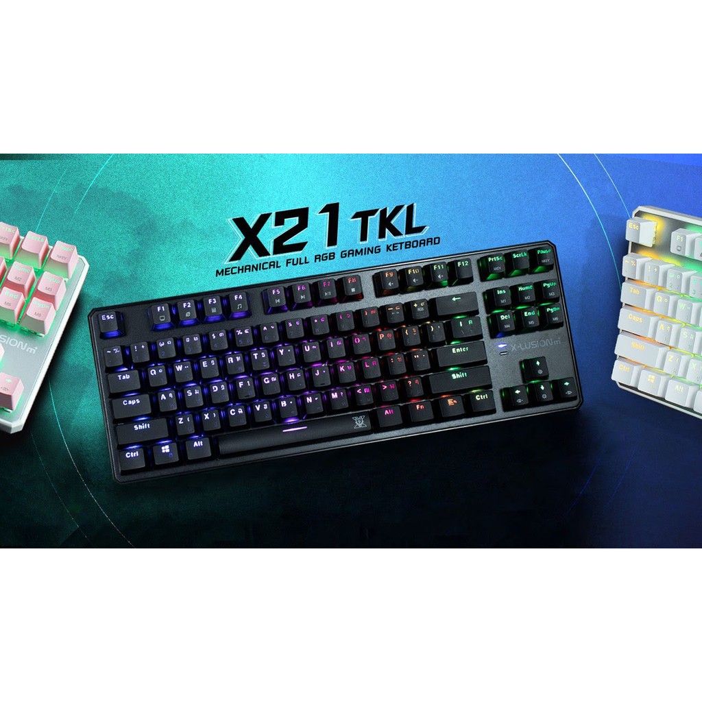 KEYBOARD (คีย์บอร์ด) NUBWO X-LUTION X21 TKL (BLACK) (OUTEMU BLUE SWITCH) (RGB LED) (EN/TH)