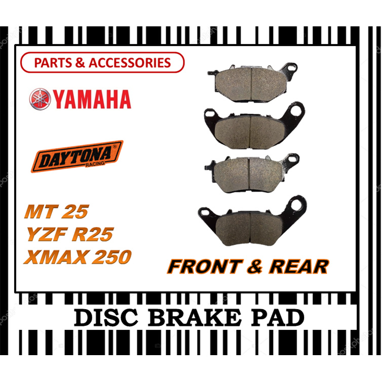 ชุดผ้าเบรค YAMAHA YZF R25 FR0NT & REAR DAYTONA TYPE