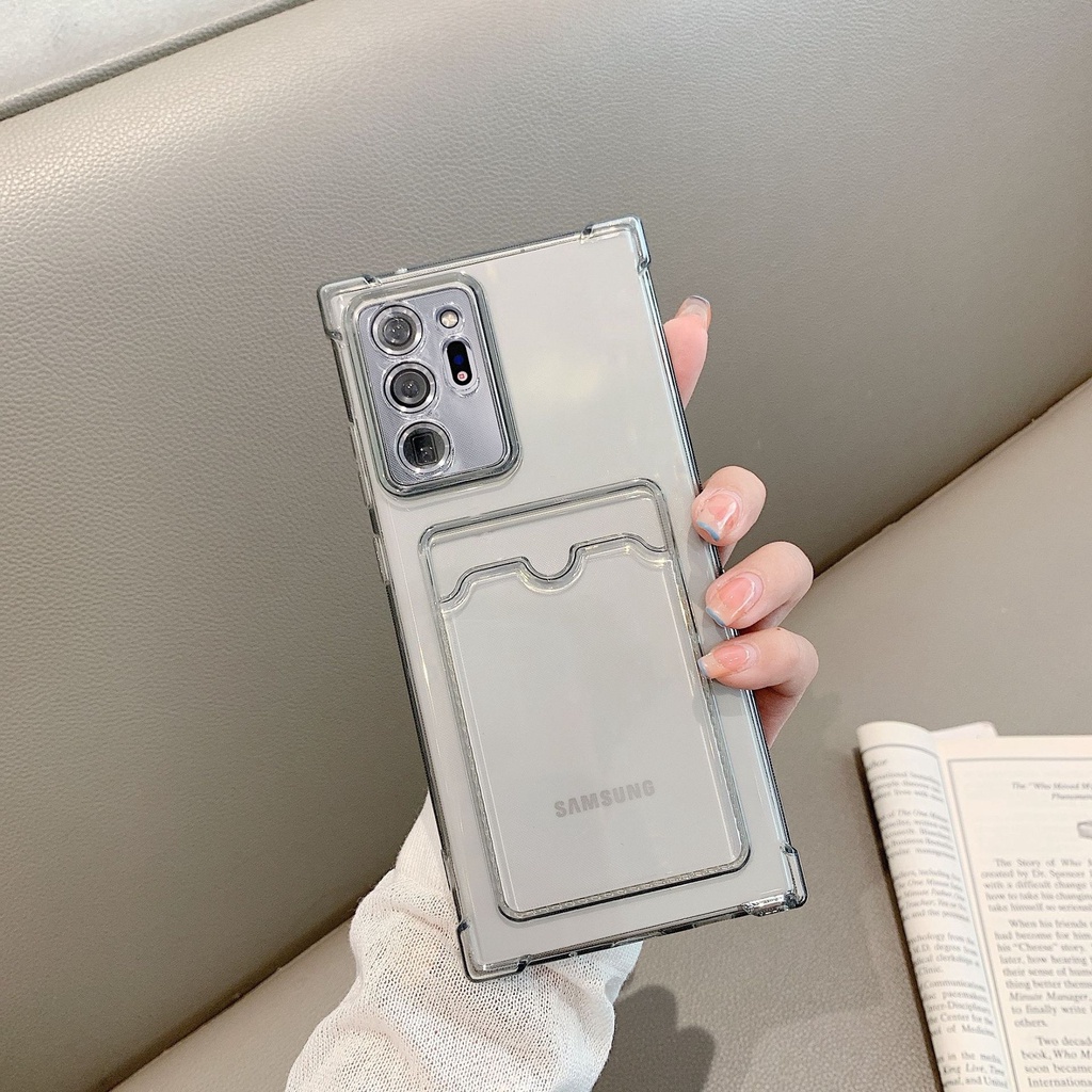 เคสโทรศัพท์ ซิลิโคนนิ่ม กันกระแทก พร้อมช่องใส่บัตร สําหรับ Samsung Galaxy S10 S20 S21 S22 S23 S24 Plus Note 20 Ultra S20 S21 S23 FE