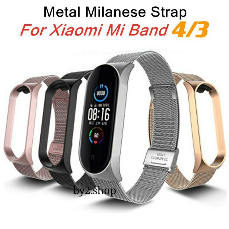 🔥  พร้อมส่ง สายเเม่เหล็ก สายรัด mi band 4 3  xiaomi miband 3 4 สายเสริม สายเปลี่ยน ถูกมาก mi band 4 