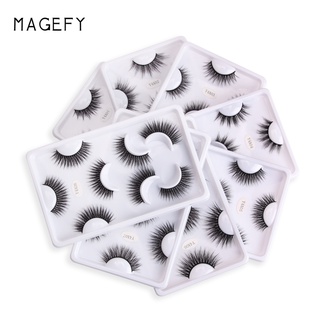 Magefy ชุดขนตาปลอม แบบหนา ดูเป็นธรรมชาติ อุปกรณ์เสริม สําหรับแต่งหน้า 4 คู่