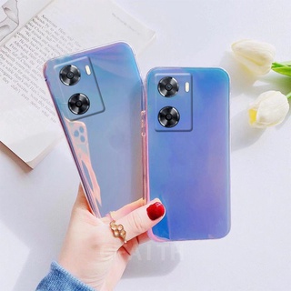 Ready Stock New เคส Oppo A57 2022 / A77 5G / A96 4G / A76 Fashion Colorful Purple TPU Silicone Simple Soft Case Cover เคสโทรศัพท์ OPPO A57 4G OppoA77