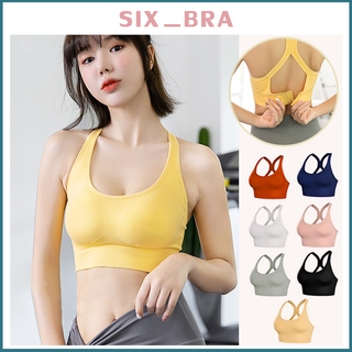 Six_Bra สปอร์ตบรา สปอร์ตบรามีฟองนำ้ ชุดออกกำลังกาย ชุดชั้นในออกกำลังกาย สปอร์ตบรากระชับหน้าอก S-XL  28-50 28-50นิ้ว B164