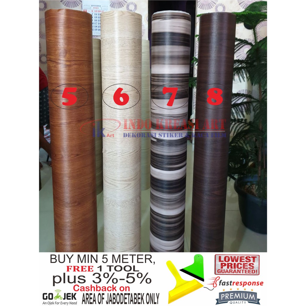 3D MARBLE WOOD FIBER MOTIF STICKER PREMIUM WOOD WALLPAPER สติ๊กเกอร์