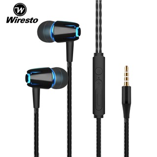 Wiresto หูฟังแบบมีสาย ตัดเสียงรบกวน พร้อมไมโครโฟนในตัว