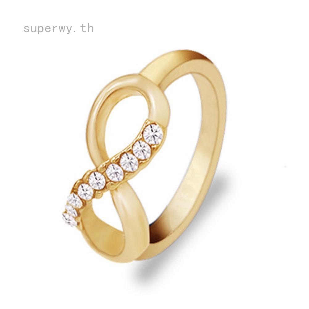 Pour 8 Diamond Alloy with Drill Ring Luxurious Temperament Simple Ornaments