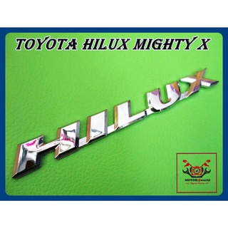 TOYOTA HILUX MIGHTY-X BODY EMBLEM "CHROME" STICKER size 15.5x2 cm // โลโก้ HILUX "สีเงิน" ชุบโครเมี่ยม พร้อมกาวติด