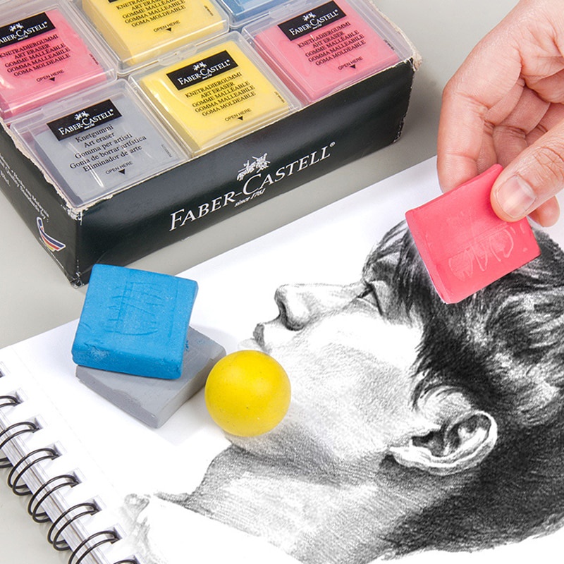 Faber Castell ยางลบนิ่ม ยางลบ ออกแบบมืออาชีพ วาดภาพ ร่างภาพ ไฮไลท์ นวด ยางลบ อุปกรณ์เครื่องเขียน