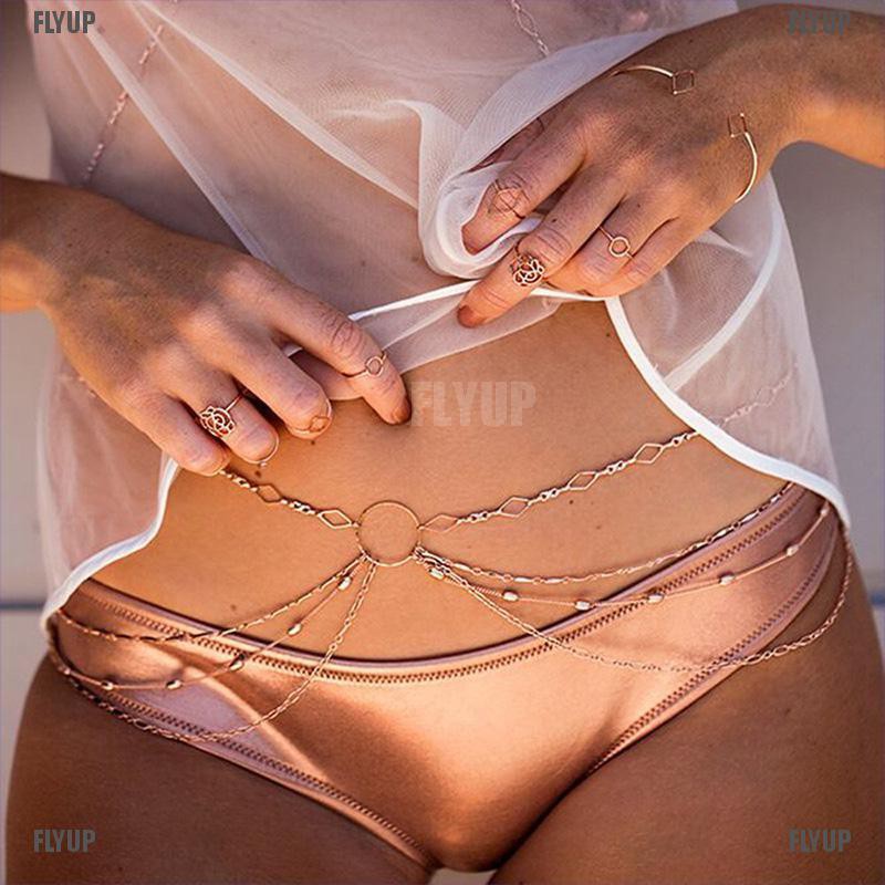 Belly Piercing A001 Stunning Gold Belly - Bikini, Beach & Festival Fashion Jewelry Body Chain Necklace - Foto 9