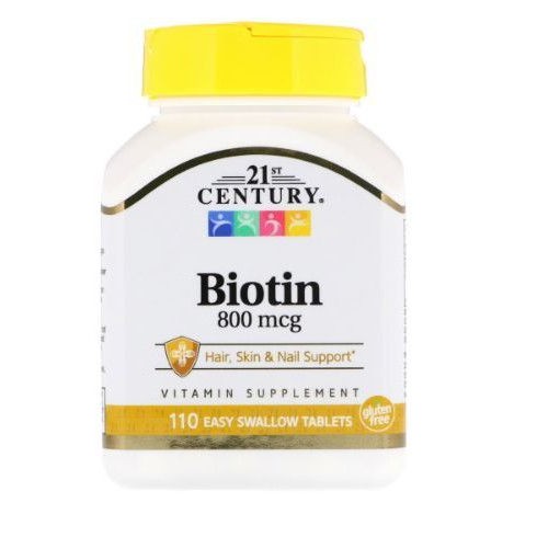 biotin 800 mcg 110 tablets 21st century ไบโอติน 800 มคก 110 เม็ด