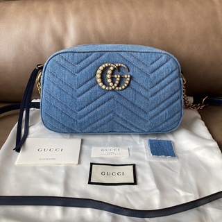 Gucci Marmont Camera Bag Denim 24cm.