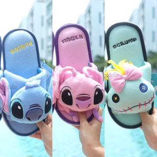 รองเท้าใส่ในบ้าน พื้นบาง หน้า Stitch สติช &amp; Angel แองเจิ้ล &amp; Scrump สกรั้ม