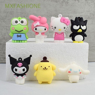 MXFASHIONE Kawaii DIY Keychain Pendant PVC Cattoon Charm Cartoon Pendant Small Doll Cute Pudding Cinnamon Dog Kids Toys Kitty Frog Penguin Keychain Accessories